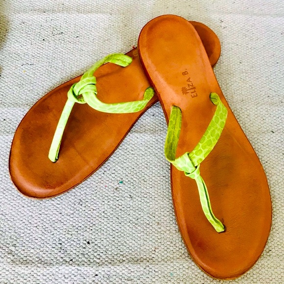 ELIZA B. Vintage Leather Flip Flops, 8.5-9 - Picture 2 of 9